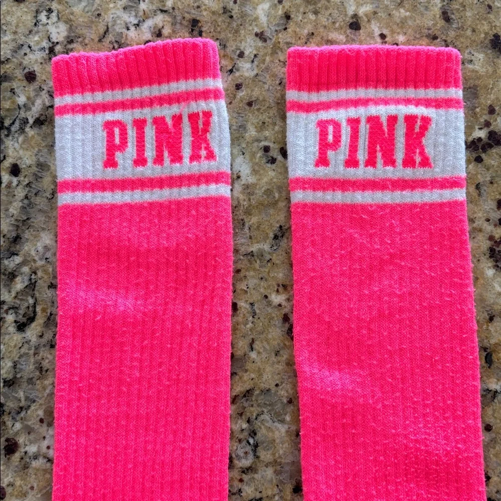 VS PINK‎ Vintage Knee High Pink striped knee-high Socks